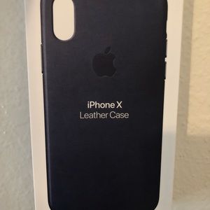 iPhone X Midnight Blue Leather phone case